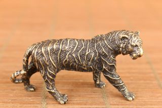 Rare Chinese Old Bronze Art Tiger Statue Figure Collectable Good Stand