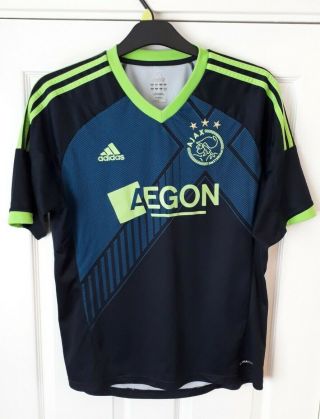 Ajax Fc Football Shirt Away Adidas Climacool Away Mens Medium Blue Rare