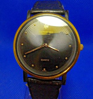 Rare Vintage Raymond Weil 5781 Mens 18k Gold Plated Unisex Quartz Watch