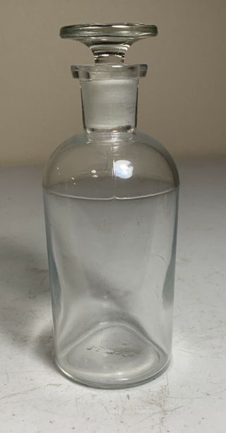 Antique Apothecary Medicine Bottle Jar Glass Stopper T.  C.  W.  Co.  U.  S.  A.