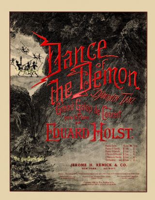 Dance Of The Demon 8x10 Vintage Halloween Devils Sheet Music Cover Art Print