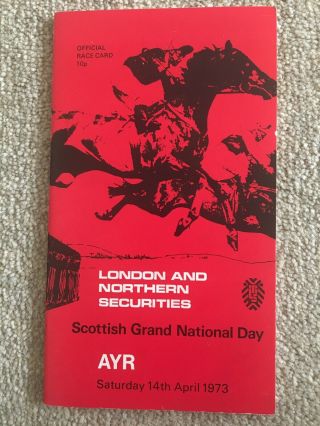 V Rare Scottish Grand National Race Card From 1973