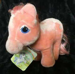 Vintage Hasbro Softies My Little Pony Pink Cotton Candy Stuffed Animal Plush Toy