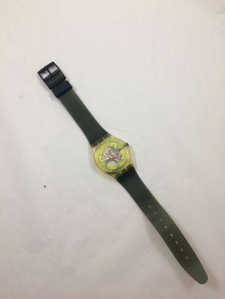 Vintage Swatch Watch Techno Sphere GK101 Neon Retro AG1985 Rare 2