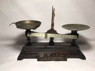 Antique Henry Troemner Apothecary Balance Scale - Brass Trays Philadelphia