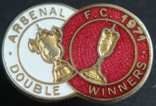 Arsenal Rare 71 Double Winners Badge Maker Coffer London Brooch Pin 26mm X 17mm