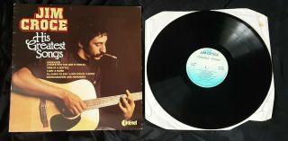 Jim Croce His Greatest Songs - Rare Uk 12 " Vinyl Lp