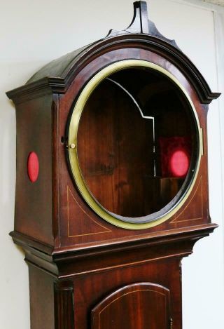 Rare Antique English Regency Mahogany Regulator Grandfather Longcase Clock Case 3