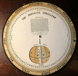 1898 Antique Rising Sign Finder The Zodiacal Indicator By Esoteric Fraternity