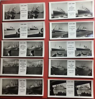 Rare Complete Set Of 10 Junior Vista - Screen 3d Slides—ocean Liners—series 47