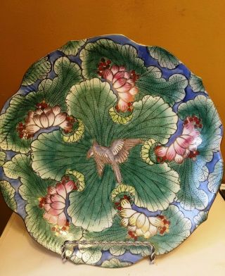 Vintage Hand Painted Floral Porcelain Decorative Collectible Plate Macau 9 " W