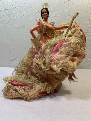 Vintage Marin Chiclana Pink Dress Flamenco Dancer Ethic Doll