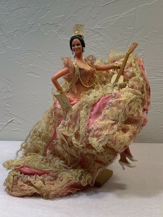 Vintage Marin Chiclana Pink Dress Flamenco Dancer Ethic Doll 2