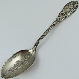 Antique Detroit Harbor Native American Indian Shepard Sterling Silver Spoon