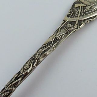 ANTIQUE DETROIT HARBOR NATIVE AMERICAN INDIAN SHEPARD STERLING SILVER SPOON 3