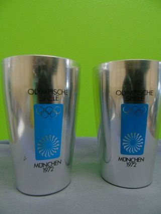 Olympics 1972 Munich Set Of Two Large Metal Cups Rare