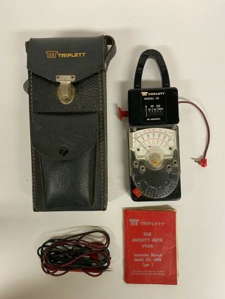 Vintage Triplett Model 310 - C Type 3 V - O - M With Case & Leads 1.  E1