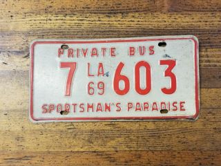 Vintage License Plate Louisiana Rare Antique Car Tags 1969 Man Cave 7 603 ☆usa