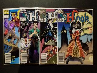 Hook 1 - 4 Vf/nm (marvel,  1992) Peter Pan,  Wendy,  Rufio And Captain Hook Rare