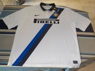 Rare Inter Milan Away Nike Pirelli White Shirt 11 - 12 Milito Forlan Xxl Bnwt Vtg