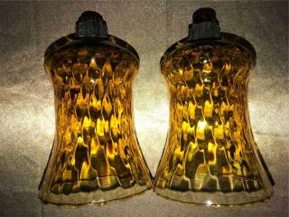 2 Vintage Homco Glass 5 " Peg Bottom Wall Sconce Votive Cup Candle Holder Gold Gc