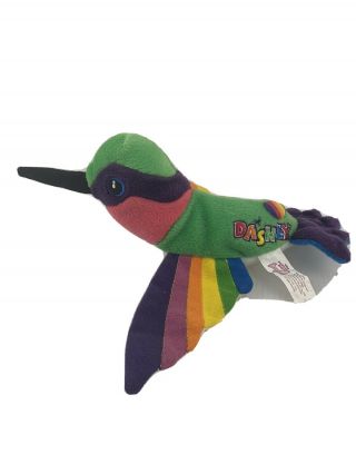 Vtg 90s Lisa Frank Bean Buddies Dashly Plush Hummingbird 1998 Stuffins Bird