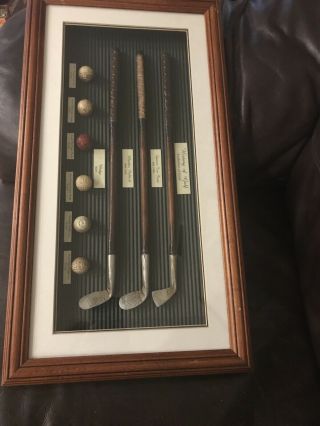 Vintage History of Golf Collectible Shadow Box Wood Framed Hanging Display Case 2