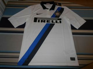 Rare Inter Milan Away Nike Pirelli White Shirt 2011 - 12 Milito Forlan S Bnwt Vtg