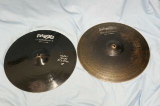 Rare Paiste Color Sound 5 Black 14 " Hi Hats Cymbals
