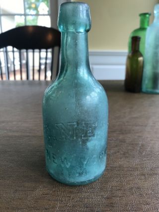 Antique I.  Ney Ny York Squat Soda Blob Top Bottle