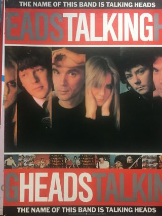 Talking Heads The Name Of This Band Is 1982 Rare Promo Poster