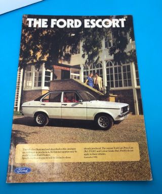 Rare Ford Escort 1980 Uk Market Sales Brochure Popular Plus,  L,  Gl Ghia & Estate