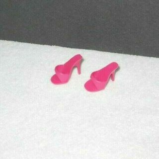 Vintage Barbie Hot Pink Open Toe Mules Ot Heels Shoes Japan 1960s