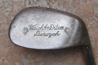 Antique Vintage Wright & Ditson Berwyck Hickory Wood Shaft Golf Club Niblick
