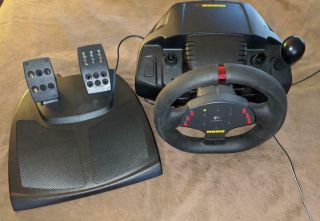 Rare Logitech Momo Racing Steering Wheel & Pedal Set Force Feedback Usb Pc