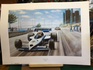 Rare Early 1984 Detroit Grand Prix Print By Tony Smith
