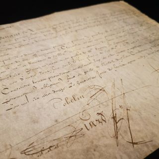 1612 Vellum Manuscript Louis Xiii Signed Thomas Gobelin (tapestry Family) Rare