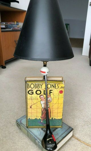 Unique & Rare Bobby Jones Masters Antique Golf Lamp W/ Power - Bilt Golf Club