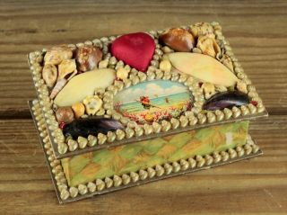 Victorian Sailors Sweetheart Shell Art Dresser Box
