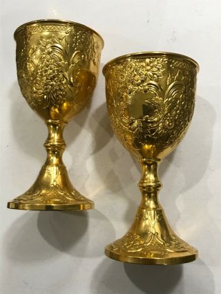 Rare Tiffany And Co 18k Gold Plated Chalice/goblet Set Rare