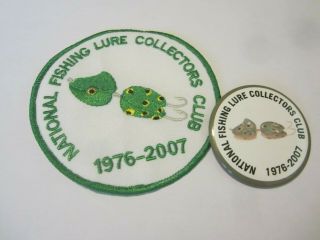 Vintage Fishing Lure Nflcc Pin Patch 21 Yrs