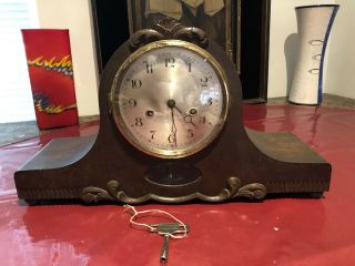 Antique German Hag Napoleon Hat Style Mantle Table Shelf Clock