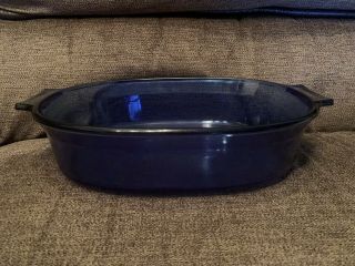 Vintage Pyrex 702 Cobalt Blue Oval 2 Qt.  Casserole Baking Dish - Rare Find Usa