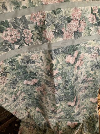 Vintage Laura Ashley Ashbourne Fabric Shower Curtain W/ Attached Valance Euc