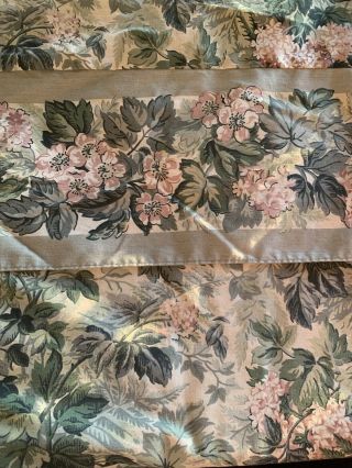 Vintage Laura Ashley Ashbourne Fabric Shower Curtain W/ Attached Valance EUC 3