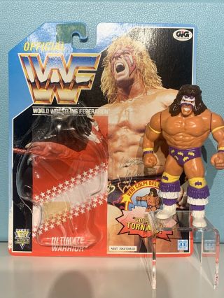 Hasbro Wwf The Ultimate Warrior Purple Rare Series 3 Loose Figure With Cardback
