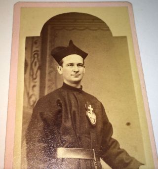 Rare Antique Victorian American Religious Man,  Heart Pittsburgh,  Pa Cdv Photo