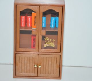 Maple Town Story Book Case With Books Rare Doll House Furniture Vintage Bandai