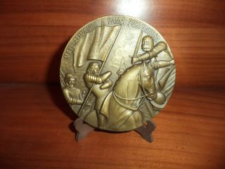 Portuguese King D.  Afonso V - The African - Antique Bronze Medal 2