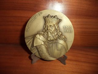 Portuguese King D.  Pedro I - The Just; The Cruel - Antique Bronze Medal
